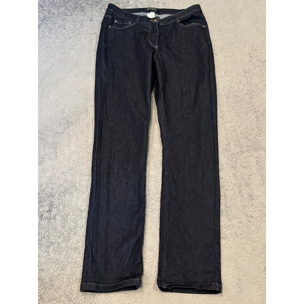 Apparel Collection Dark Wash Straight Leg Jeans 14-R High Rise Stretch Denim